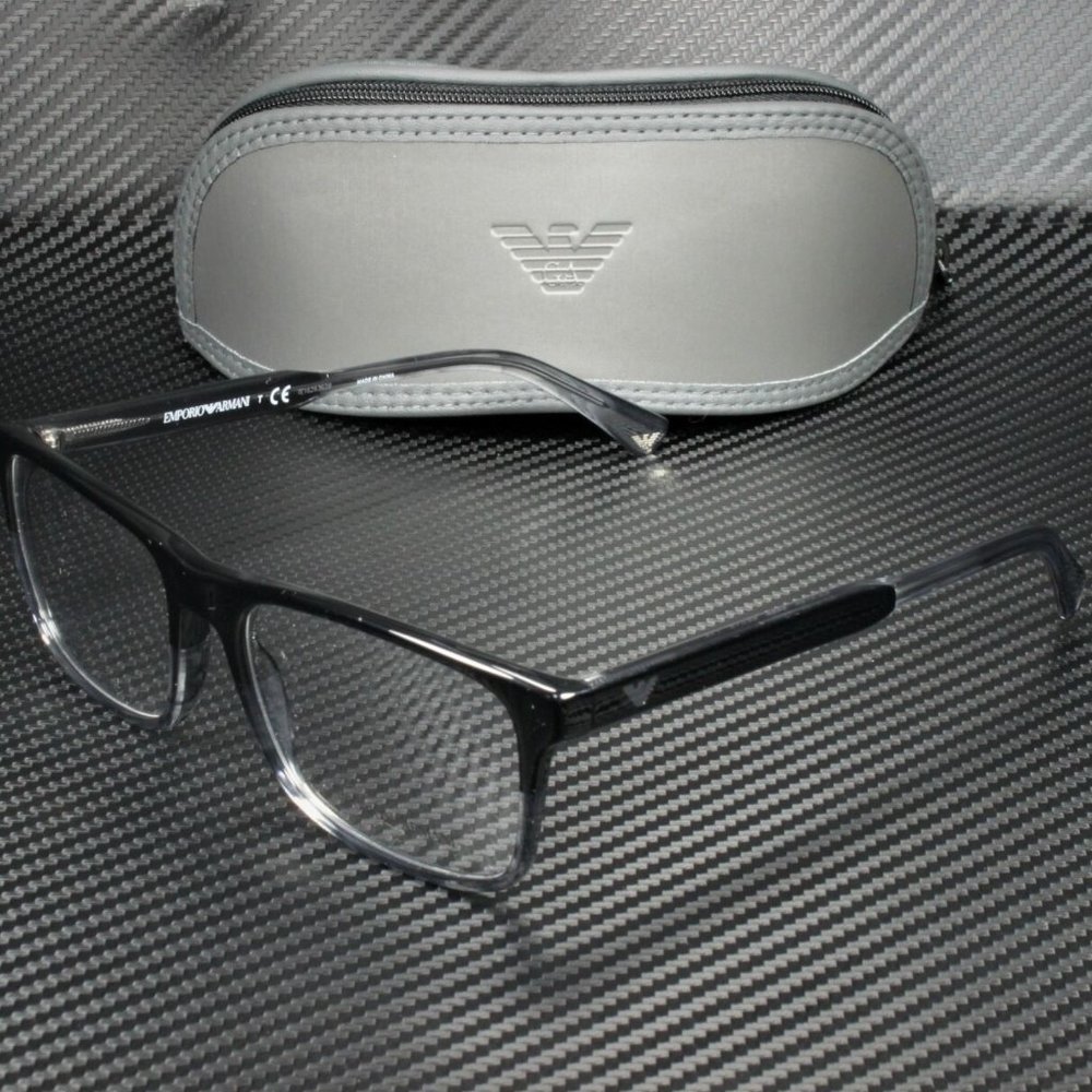 Emporio Armani Men's Black and Grey Eyeglasses!